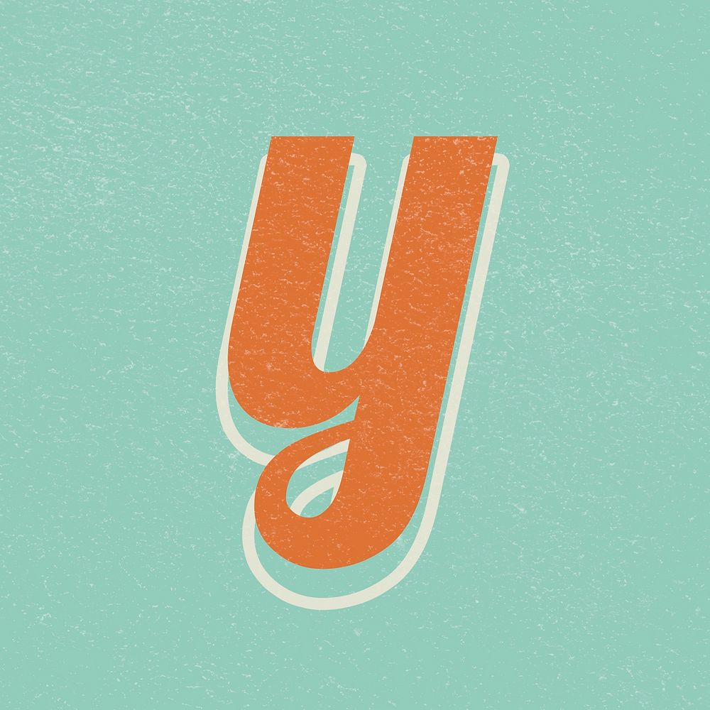 Retro letter Y bold lettering typography font