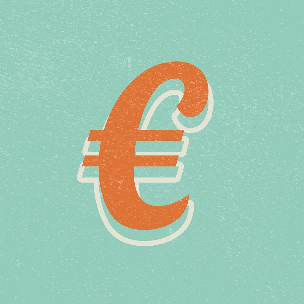 Euro retro bold font typography and lettering