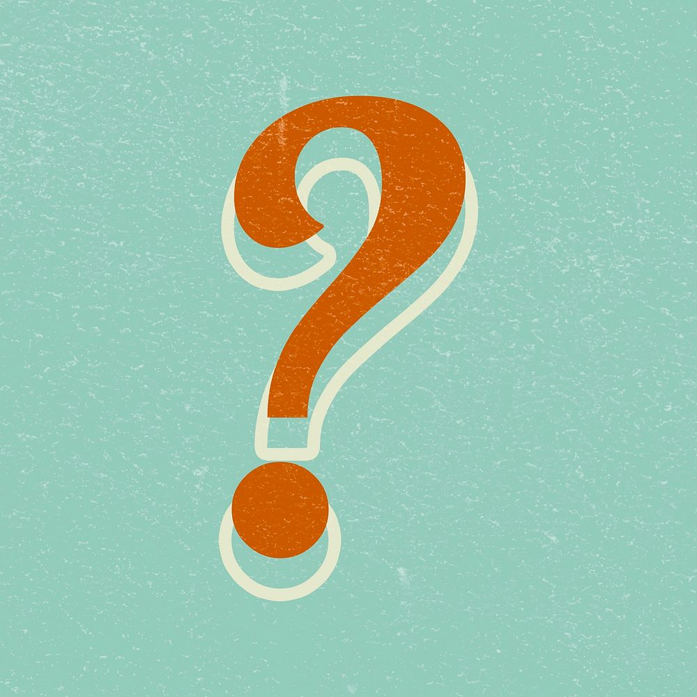 Question mark punctuation in retro font 