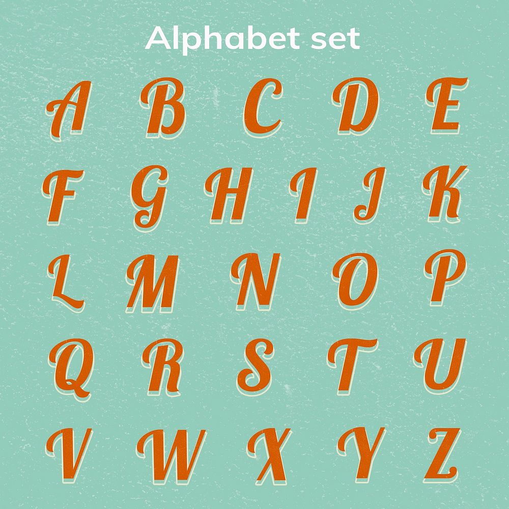 A-Z retro alphabet psd bold fonts lettering typography