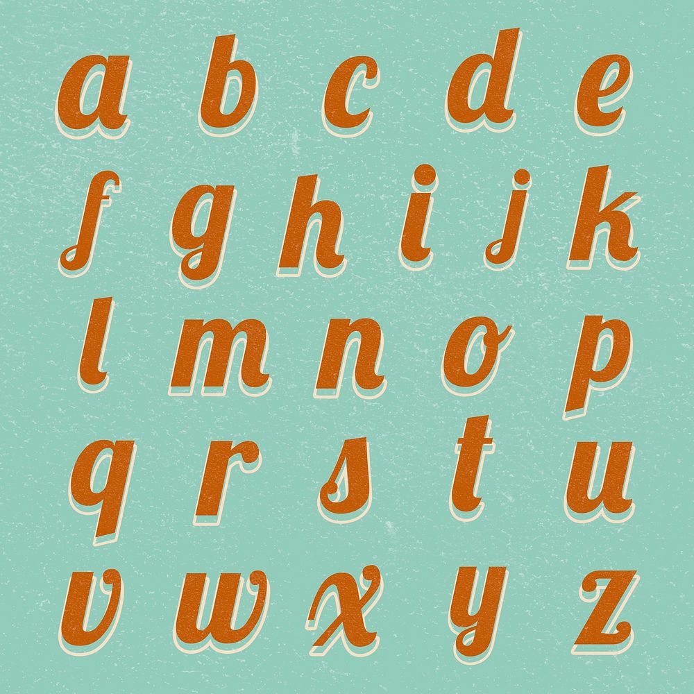 A-Z alphabet retro alphabet bold fonts lettering typography