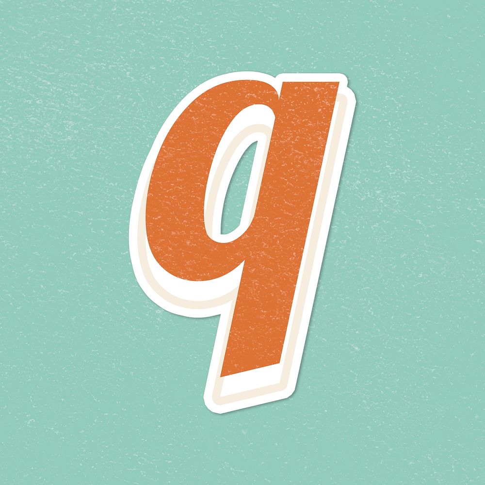 Letter Q handwriting font lettering sticker