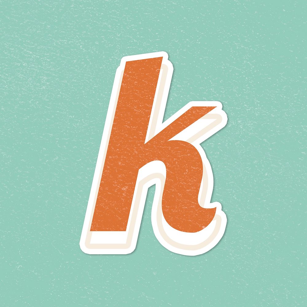 Retro letter B bold typography sticker