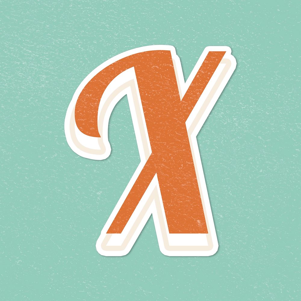 X letter vintage font lettering alphabet