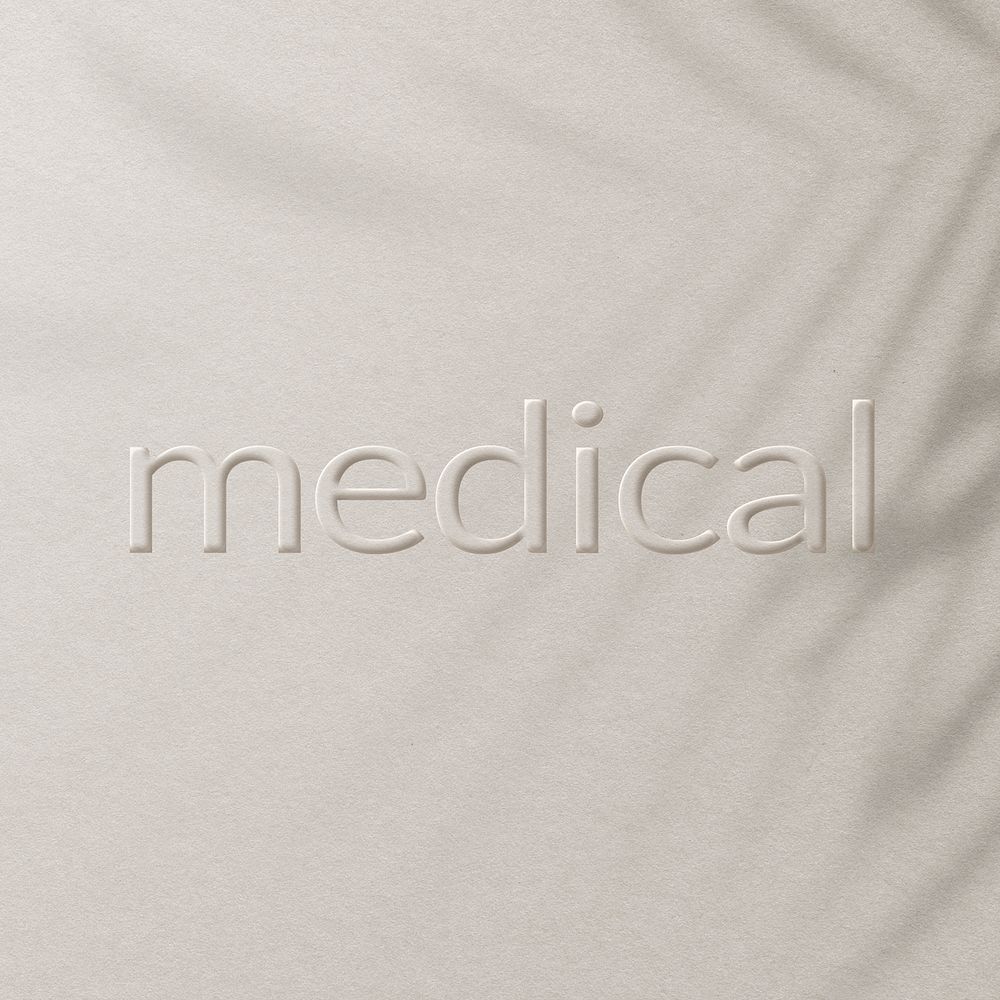 Word medical embossed typography design