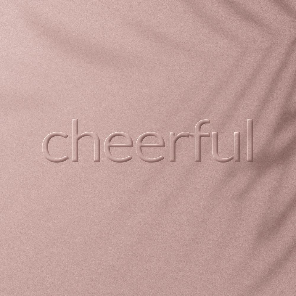 Word cheerful embossed letter typography design