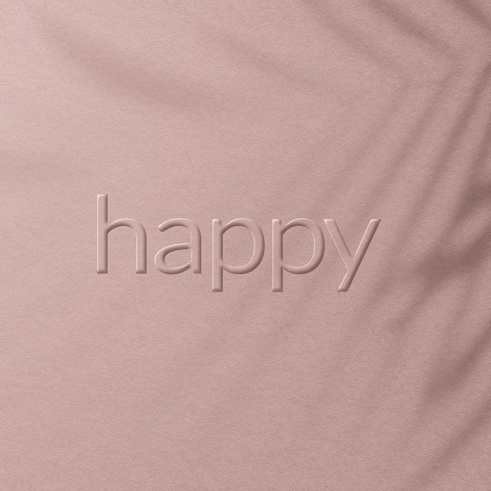 Word happy embossed letter typography design