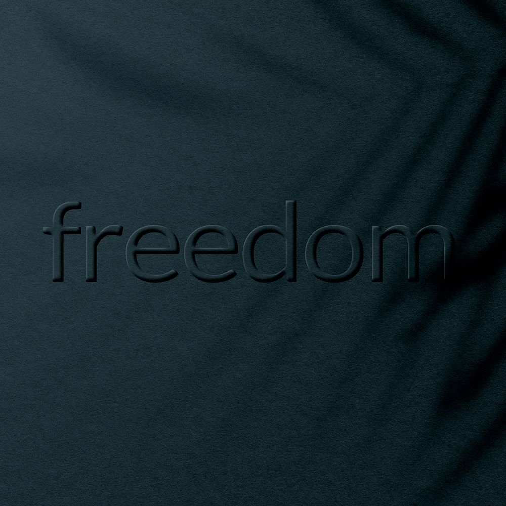 Plant shadow textured embossed freedom text typography