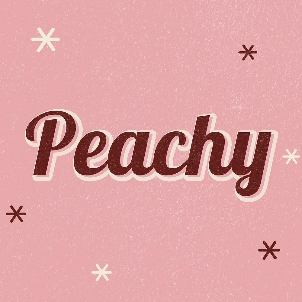 Peachy retro word typography on pink background