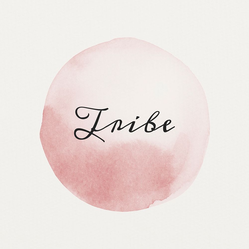 Tribe calligraphy on pastel pink watercolor texture