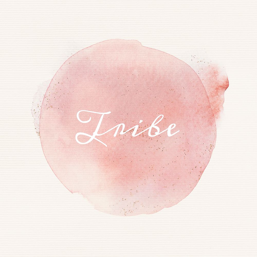 Tribe calligraphy on pastel pink watercolor
