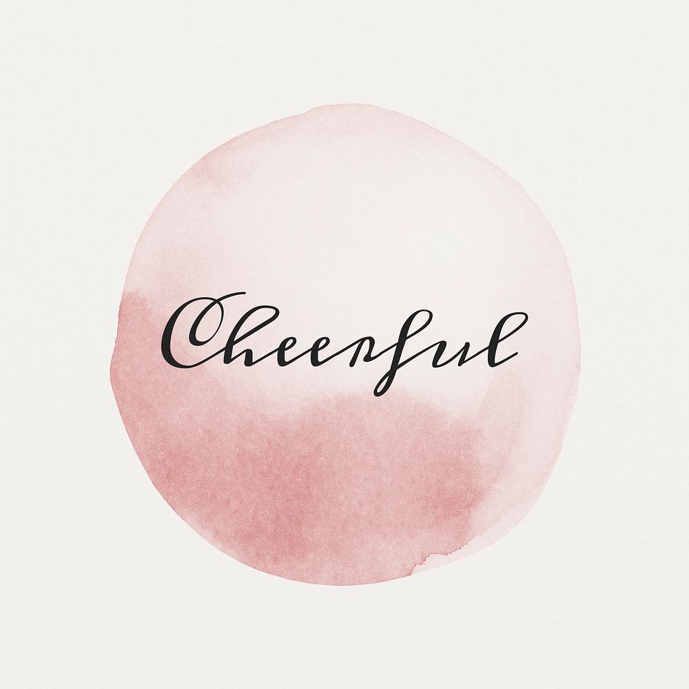 Cheerful calligraphy on pastel pink watercolor