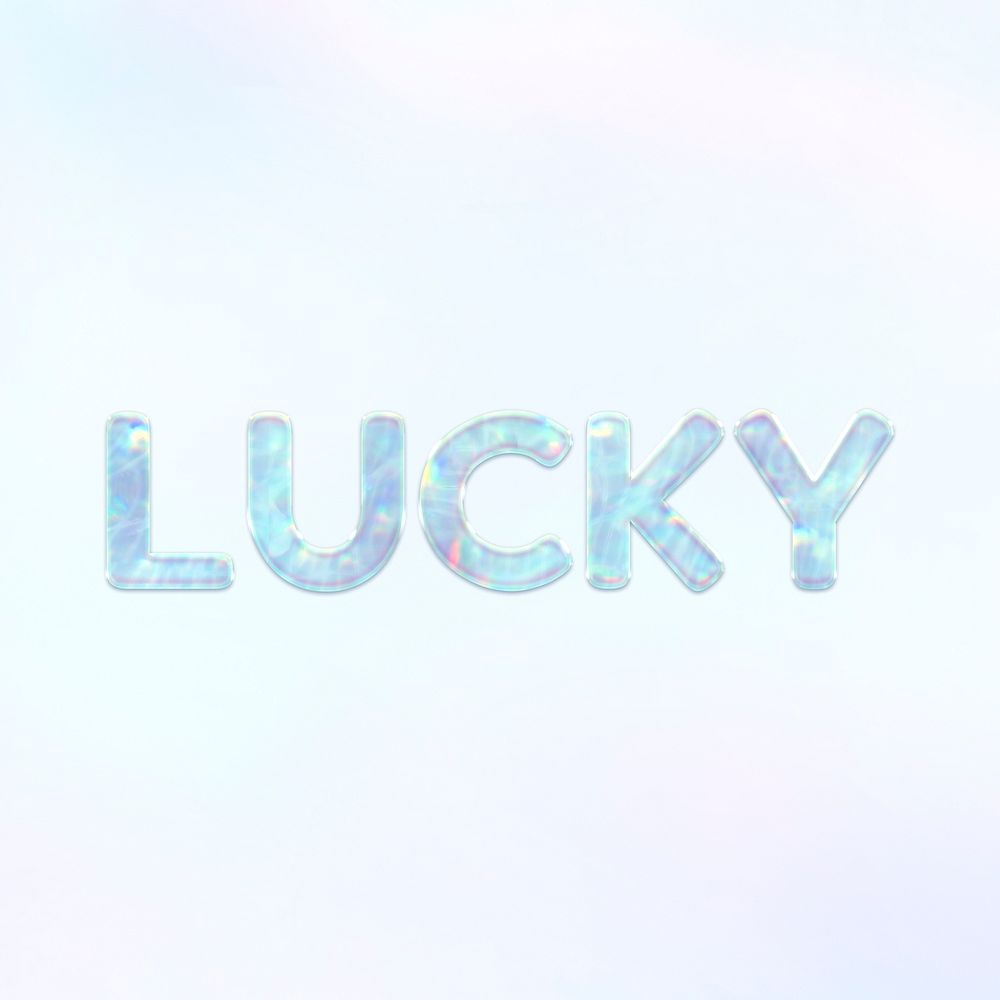 Shiny lucky text holographic pastel font