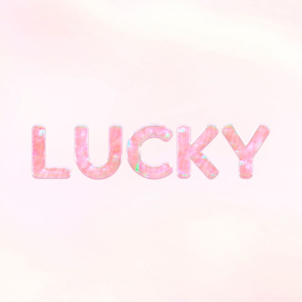 Shiny lucky text holographic pastel font