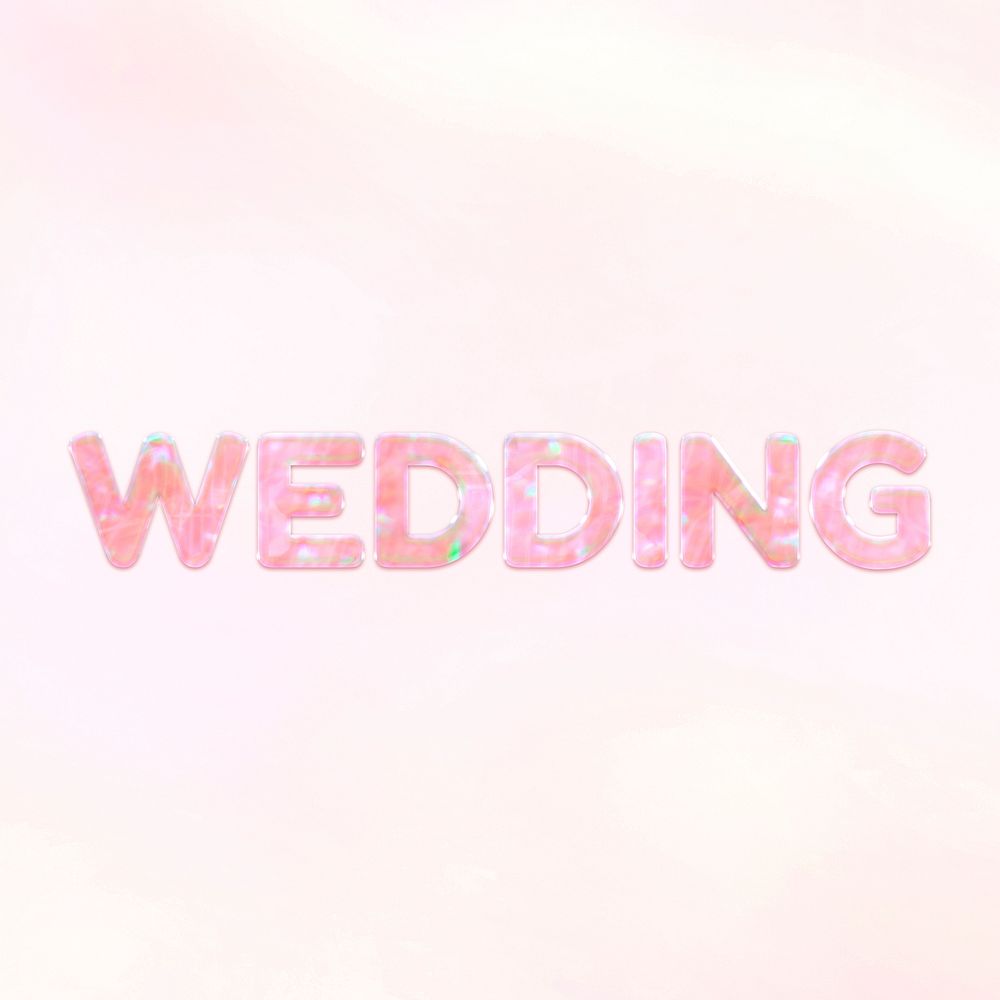 Wedding lettering holographic effect pastel gradient typography