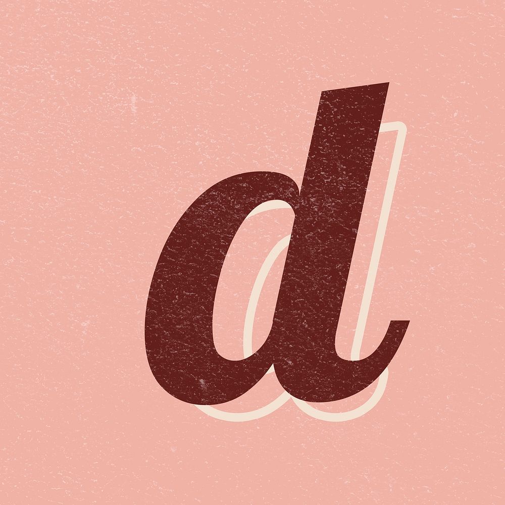 Alphabet letter D vintage handwriting cursive font psd