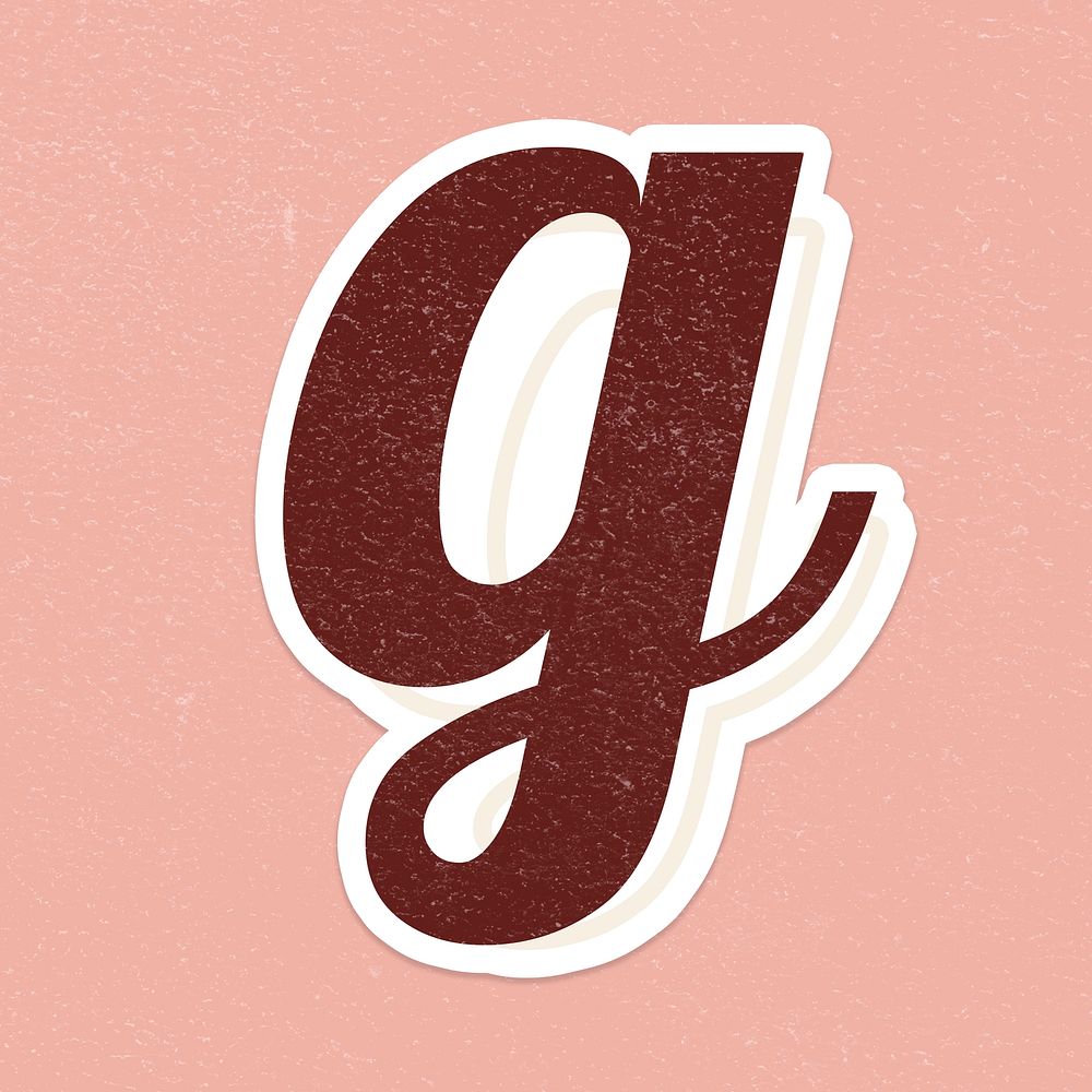 Alphabet letter G vintage handwriting cursive font psd