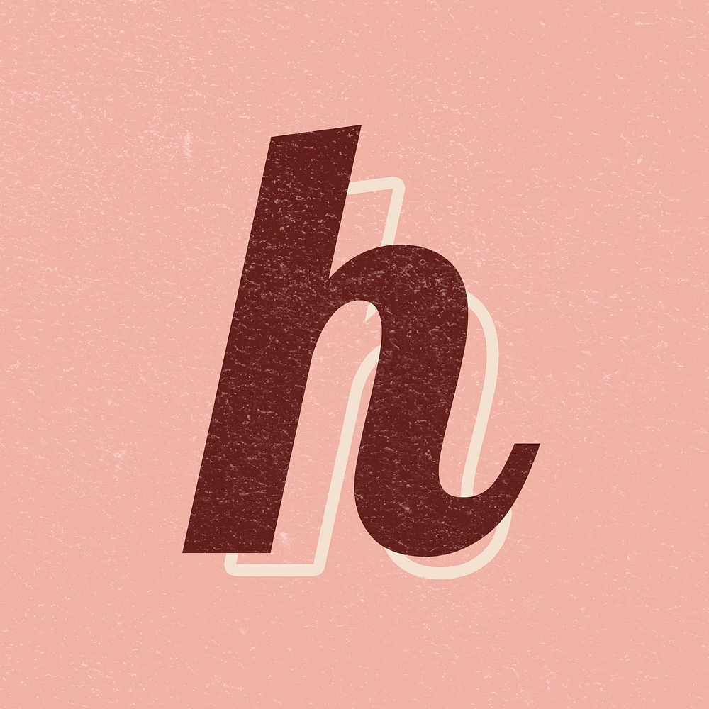 Alphabet letter H vintage handwriting cursive font psd