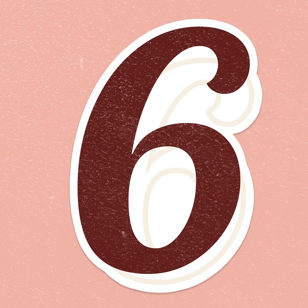 Number six sign symbol icon transparent psd