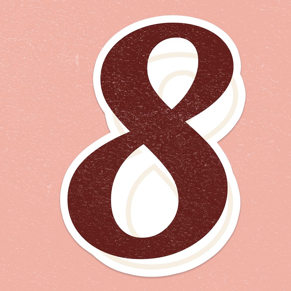 Number eight sign symbol icon transparent psd