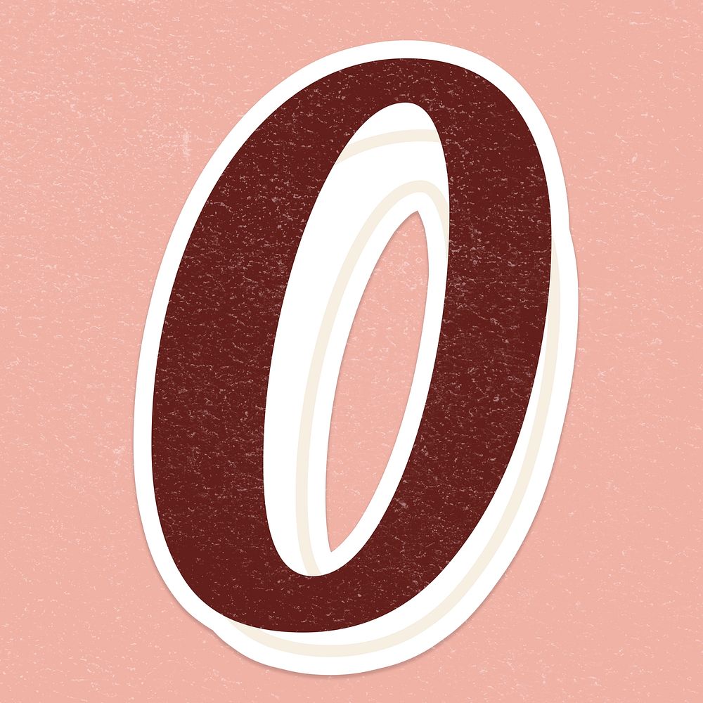 Number zero sign symbol icon transparent psd