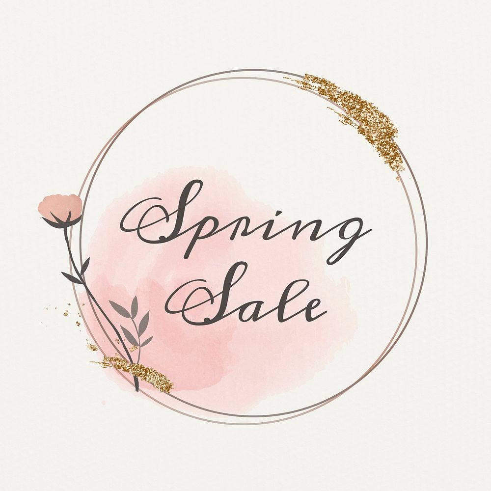 Spring sale text floral frame