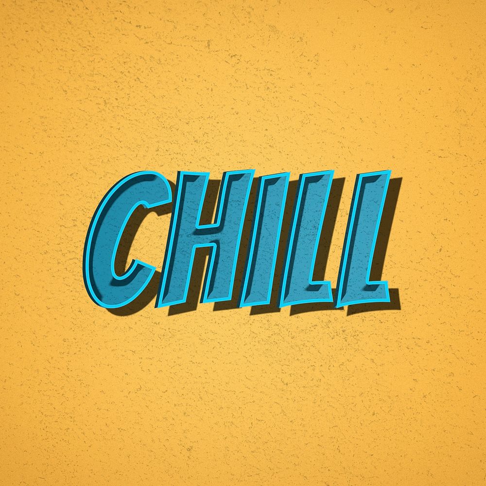 Chill word retro font style illustration 