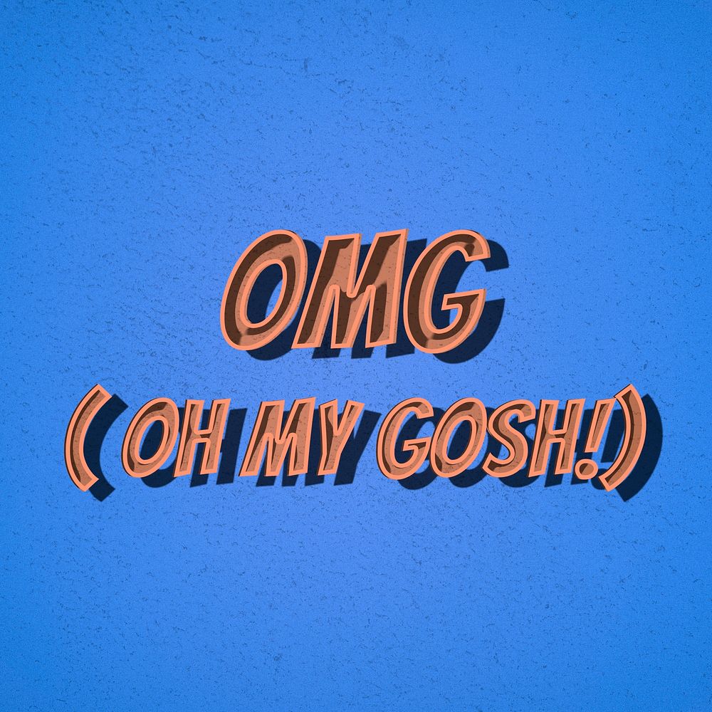 OMG word retro style typography Free Photo rawpixel