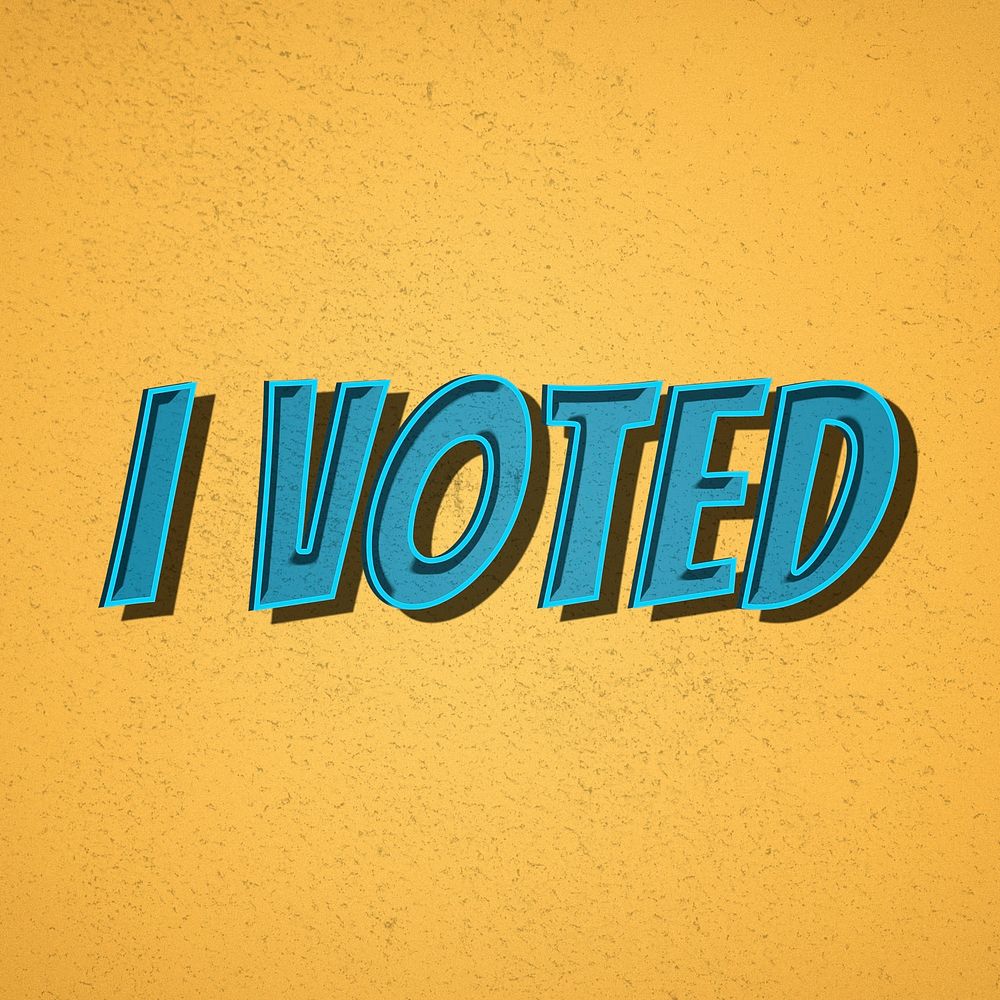 I voted word retro font style illustration 