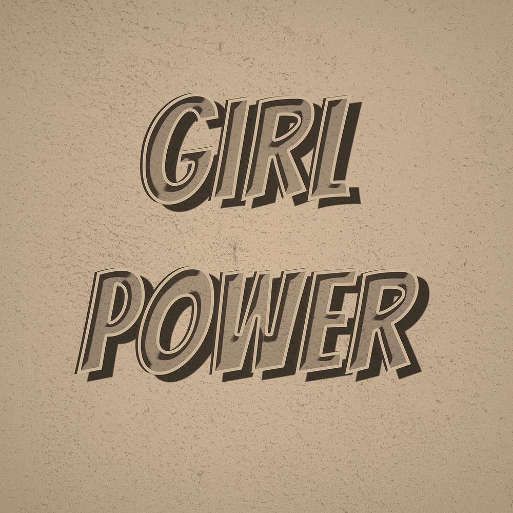 Girl power retro bold typography