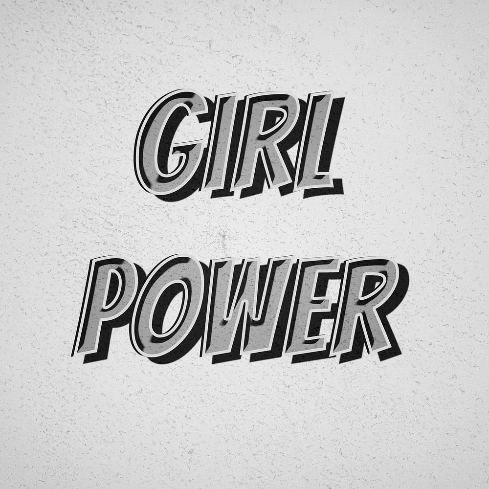 Girl power retro bold typography