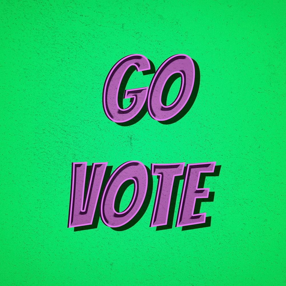 Go vote comic word retro typography