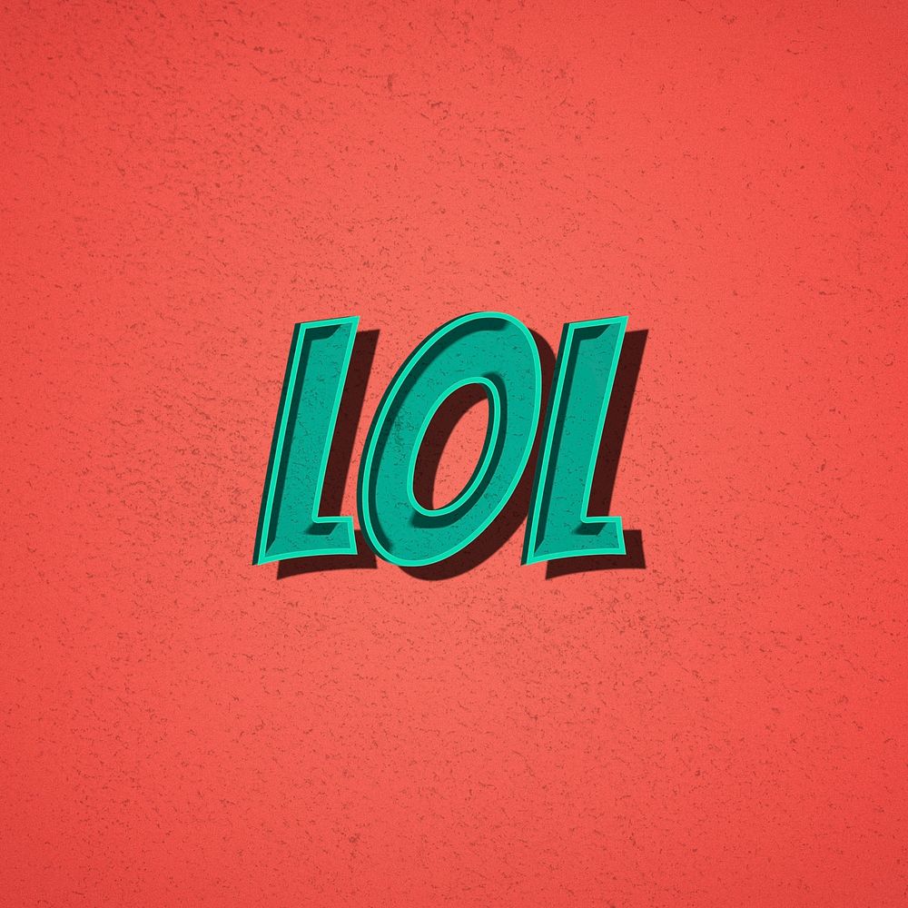 LOL retro word cartoon style typography