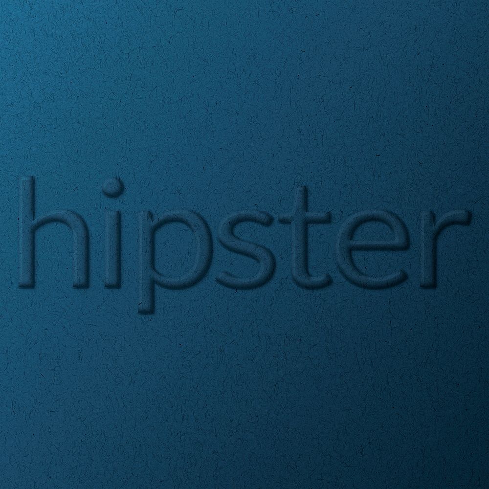 Hipster word emboss typography on paper texture