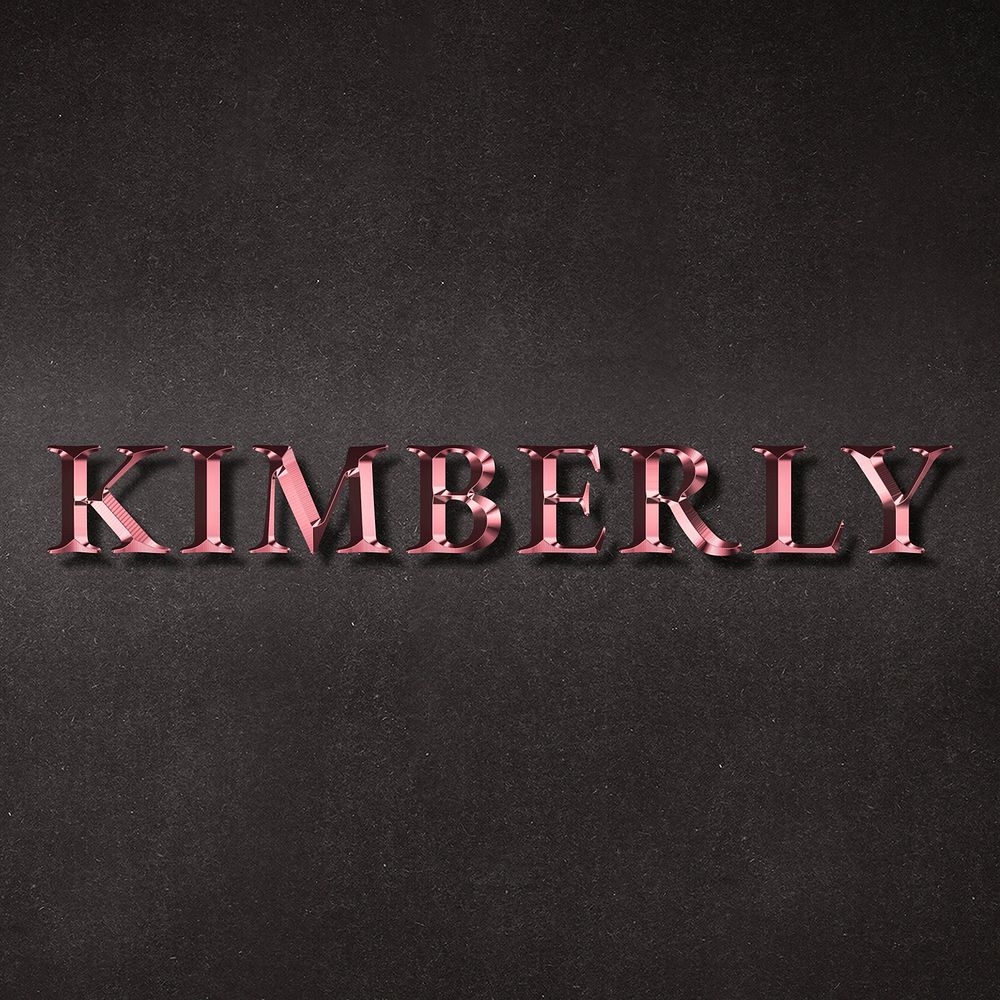Kimberly typography in rose gold design element