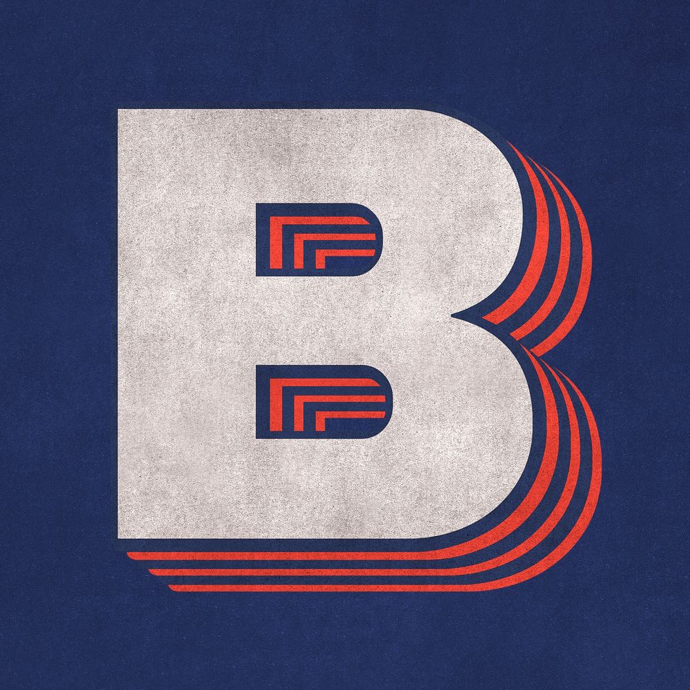 B layered effect alphabet typography