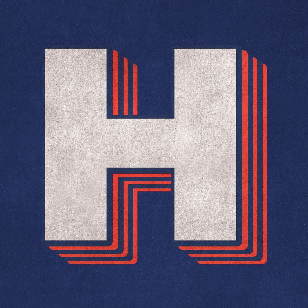 H layered effect alphabet typography