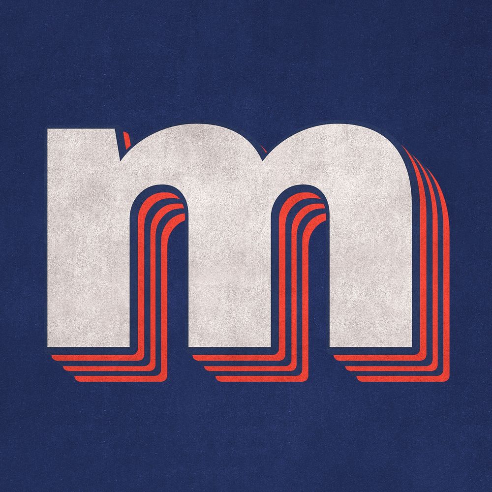 Letter m layered text effect font