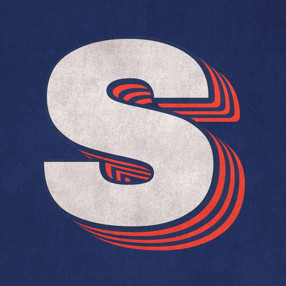 S layered effect alphabet typography