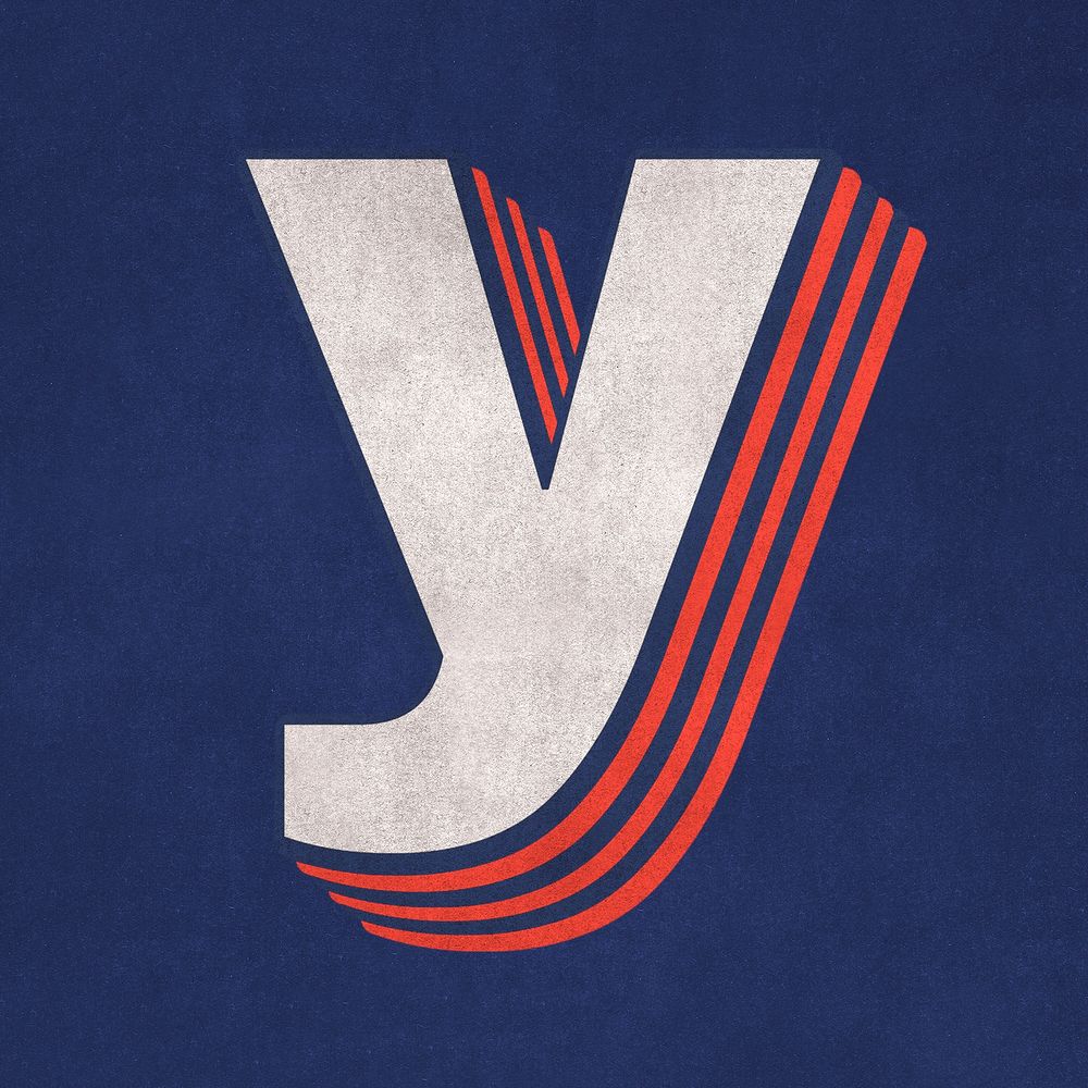 Letter y layered text effect alphabet