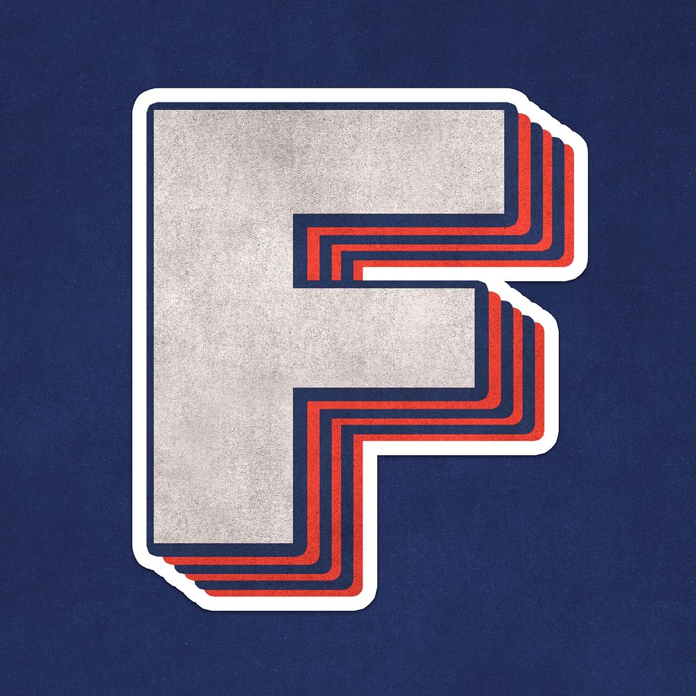 Letter F layered effect text font
