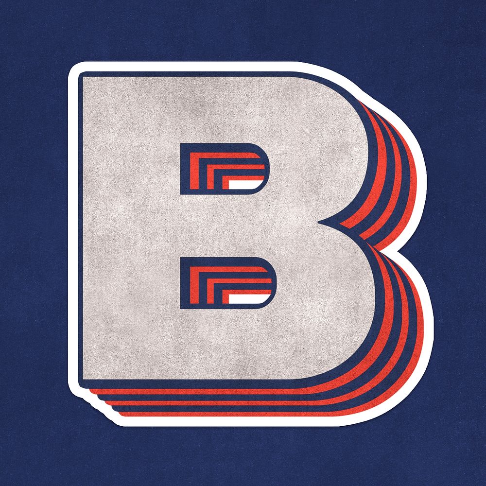 Letter B layered effect text font