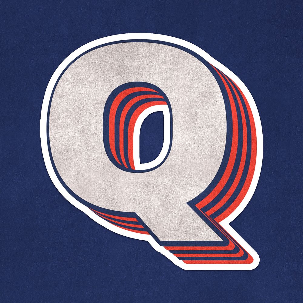 Letter Q layered effect text font