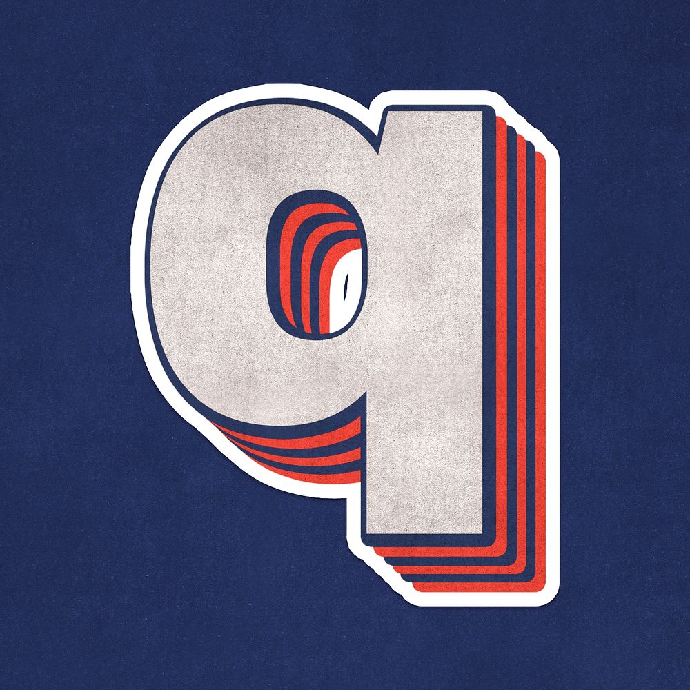 Layered letter q text effect alphabet