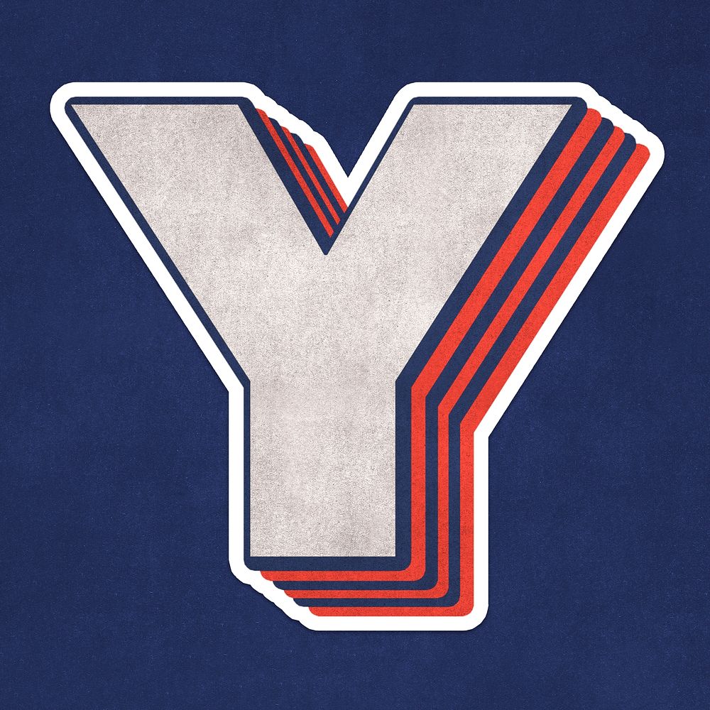 Letter Y layered effect text font