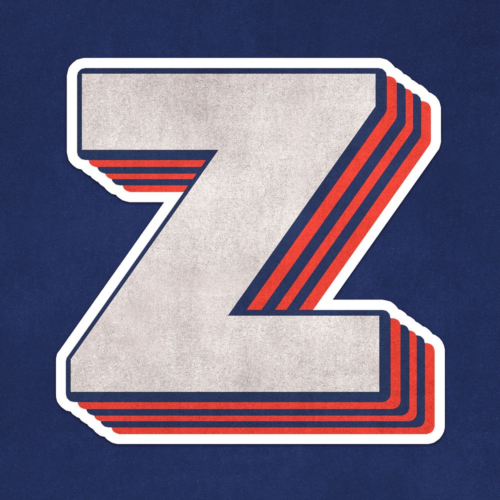Letter Z layered effect text font