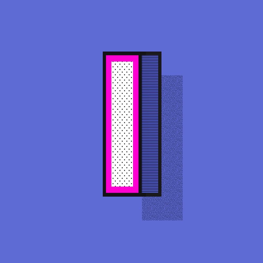 3D letter I isometric halftone style typography 