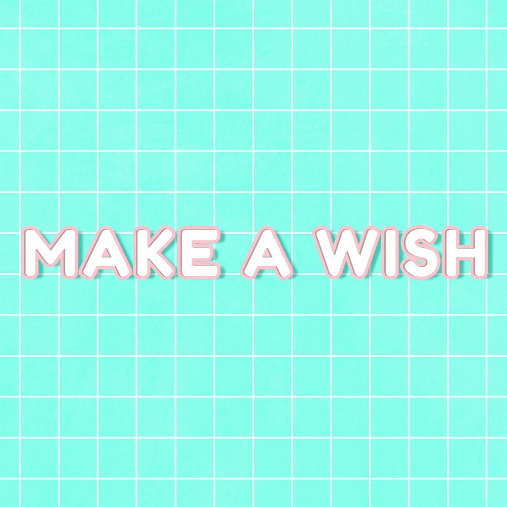 Neon bold make a wish word miami outline typography