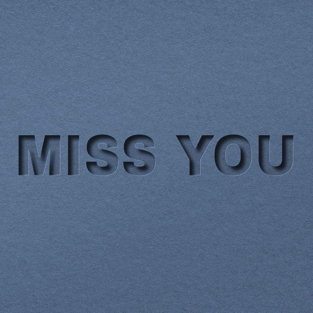 Miss you 3d paper cut font typography