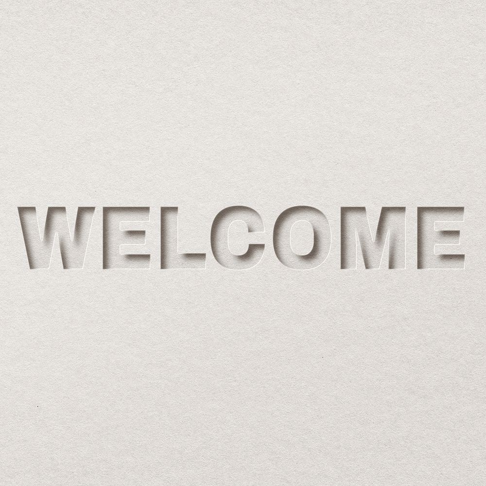 Paper cut 3d lettering welcome font typography